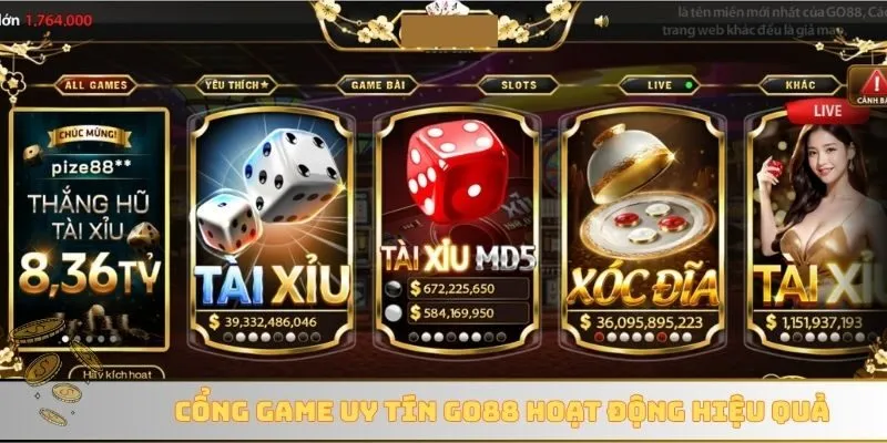 Cổng game uy tín GO88 hoạt động hiệu quả